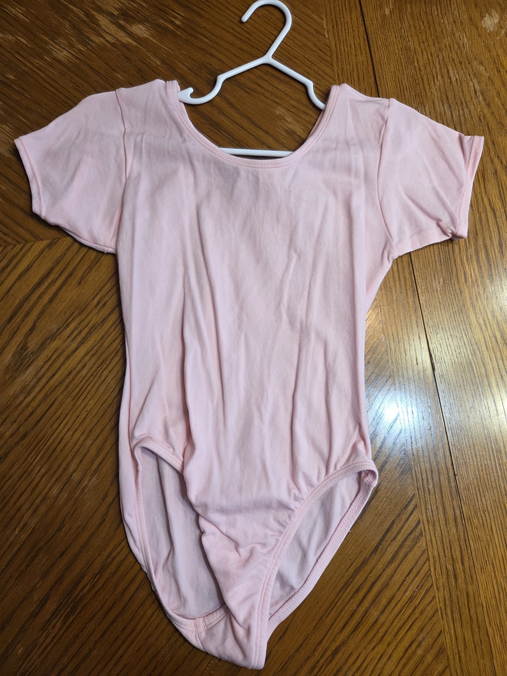 Girls' Pink Short Sleeve One-Piece Leotard